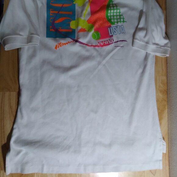 Vintage Custom ESTC USTA Tennis Neon Logo Polo - Picture 3 of 9